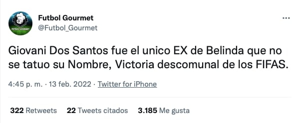 Recuerdan a Giovanni Dos Santos por ser el único novio de Belinda que no se la tatuó