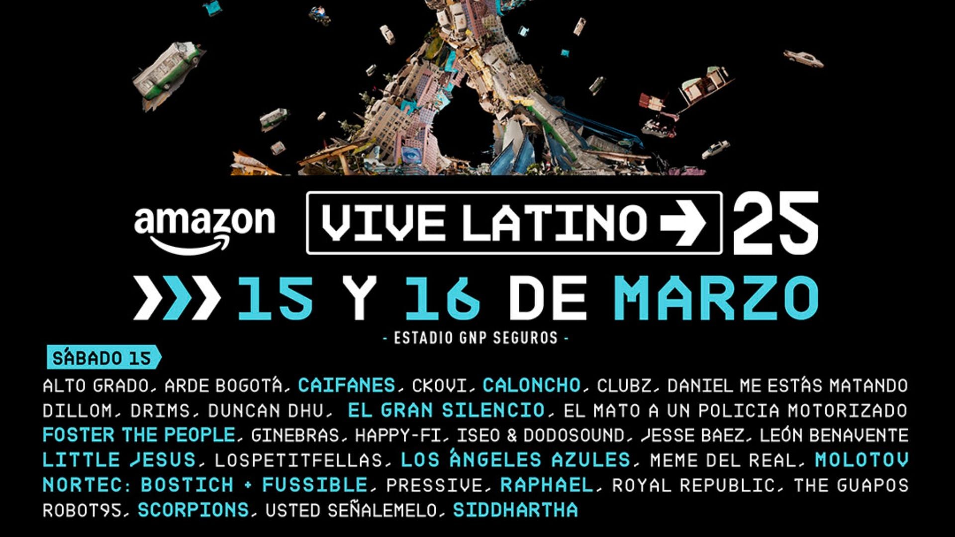 Vive Latino 25: Cartel completo para el sábado 15 de marzo