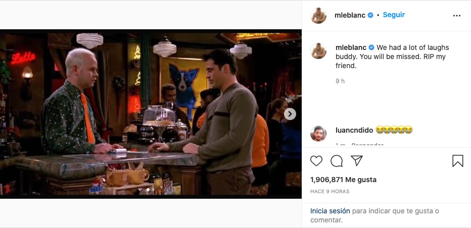 Matt LeBlanc se despide de James Michael Tyler