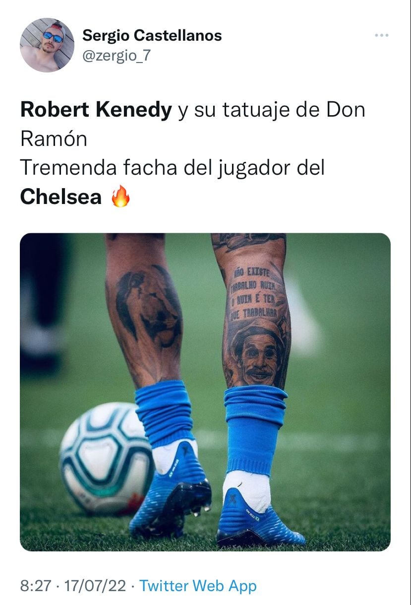 Robert Kenedy lució un espectacular tatuaje de Don Ramón.
