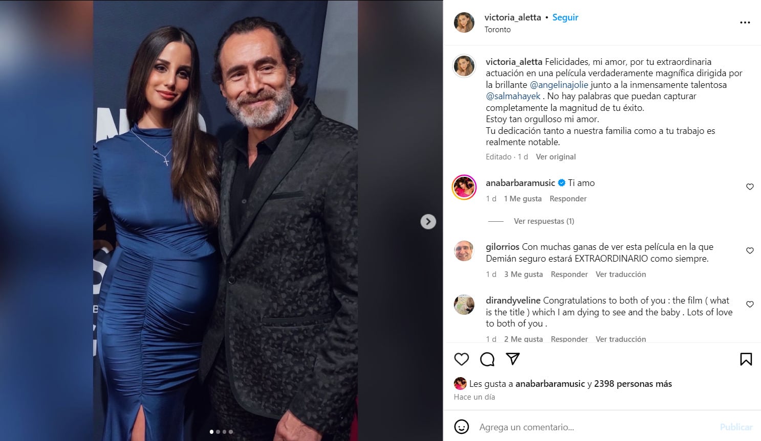 Demián Bichir y su novia Victoria Aletta