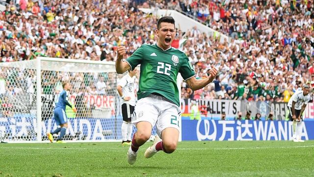 ‘Chucky’ Lozano festeja gol ante Alemania en Rusia 2018.