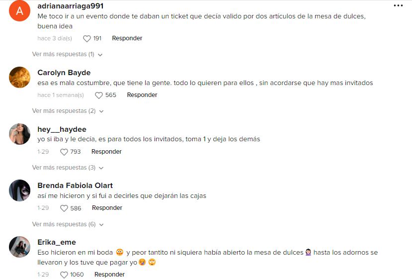 Invitada que se lleva todos los dulces de una boda causa indignación en usuarios de TikTok