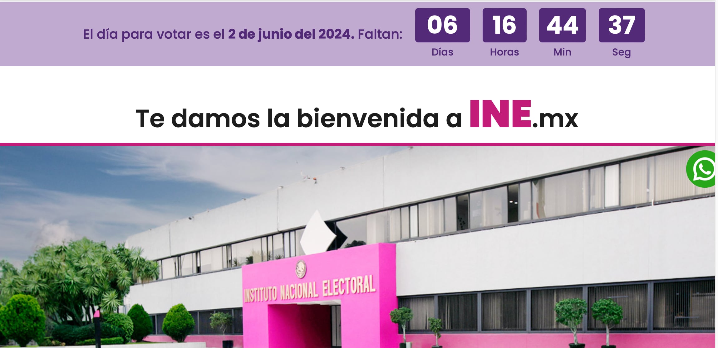 Cambio de look del sitio web del INE