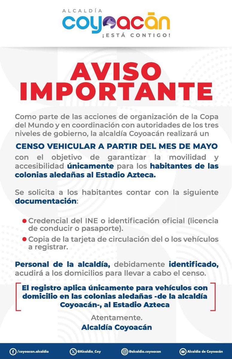 Censo vehicular Mundial 2026