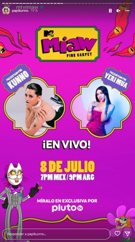 Kunno y Yeri Mua en los MTV Miaw 2022