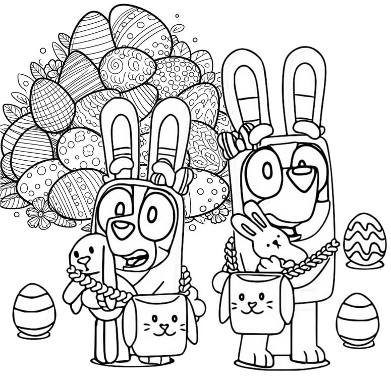 Dibujo de Pascua de Bluey