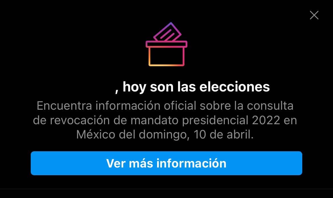Facebook e Instagram impulsan la consulta por la Revocación de Mandato