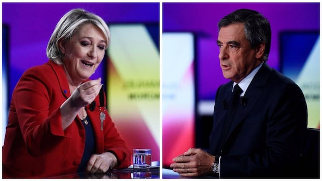 Marine Le Pen y François Fillon