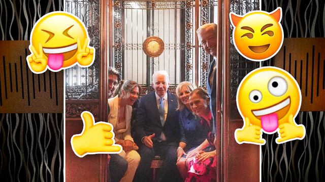 AMLO haciendo travesuras con Joe Biden y Justin Trudeau en Palacio Nacional