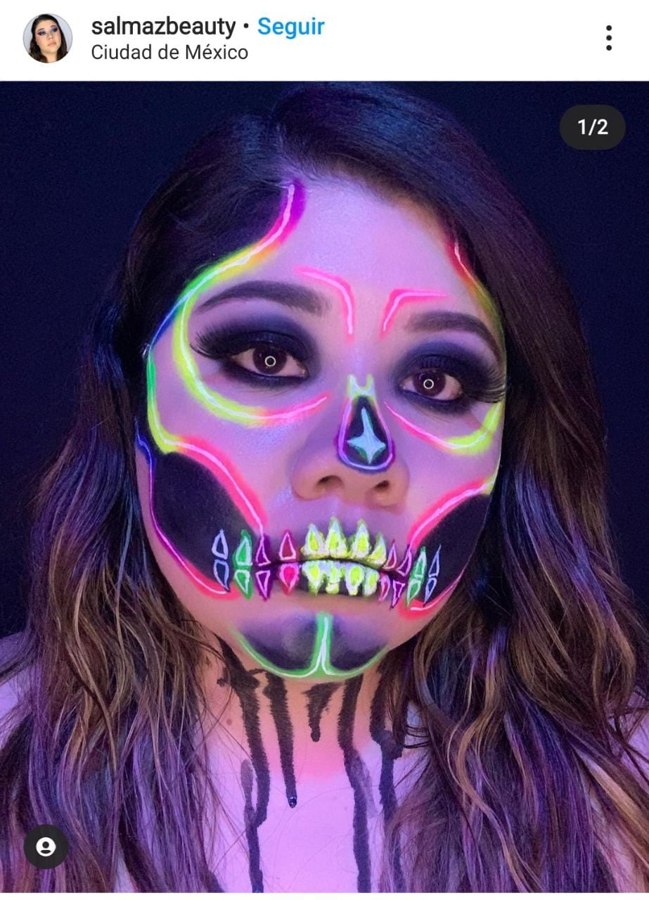 Esqueleto neón, Maquillaje