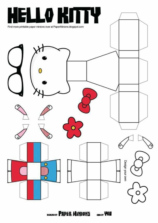 Hello Kitty para recortar y armar: 5 plantillas para imprimir en casa