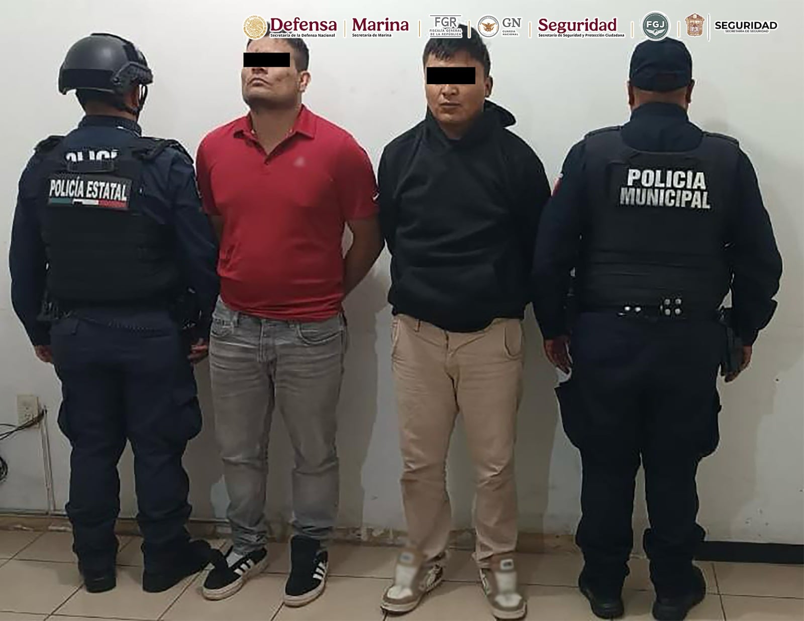 Detención de Bryan Antonio y Edgar de Jesús, presuntos miembros de la Familia Michoacana.