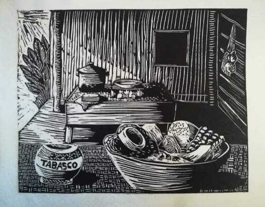 Puchero Tabasqueño; grabado de Zuly Safina