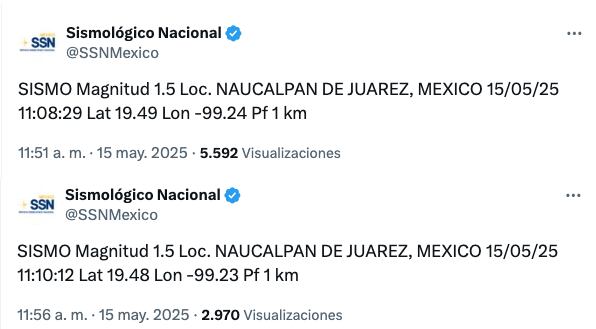 Microsismos sorprenden a vecinos de Naucalpan de Juárez