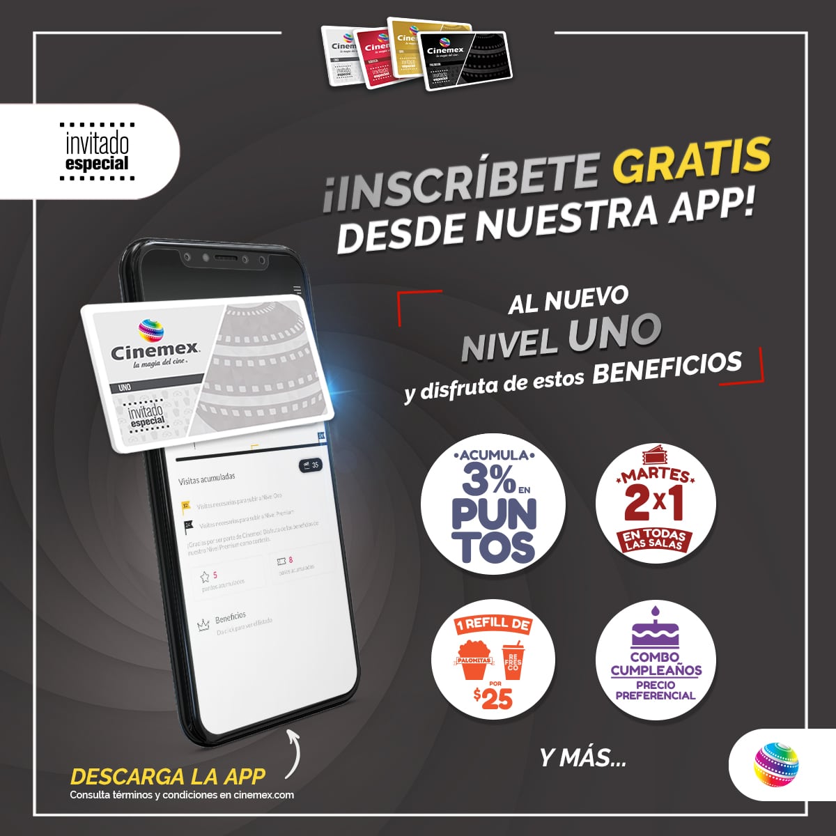 Tarjeta Invitado Especial de Cinemex
