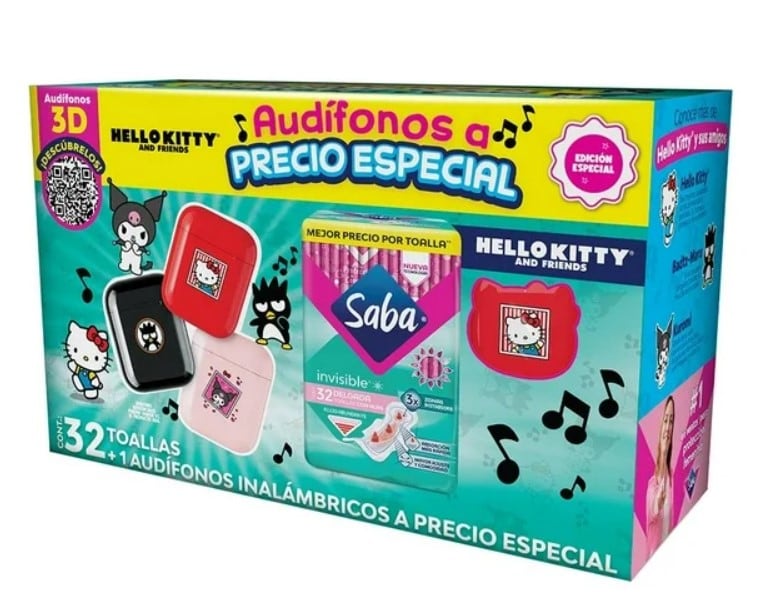 Audífonos de Hello Kitty y Saba