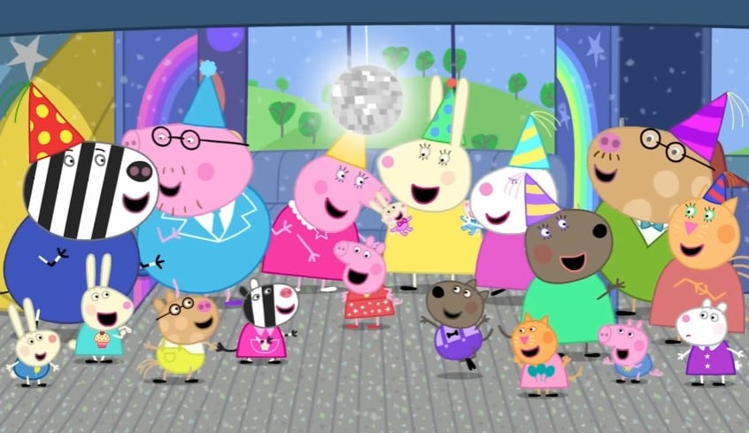 La fiesta de baile en el bus de Peppa Pig y sus amigos