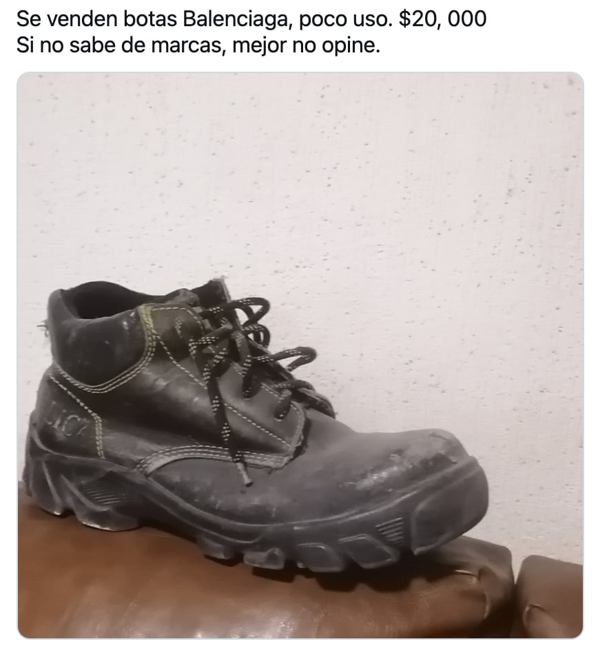 Meme de las botas Balenciaga