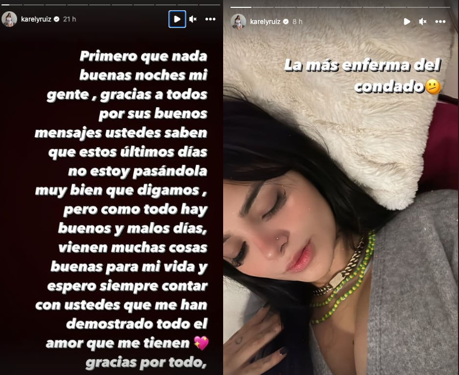 Karely Ruiz está enferma, pero se deja consentir