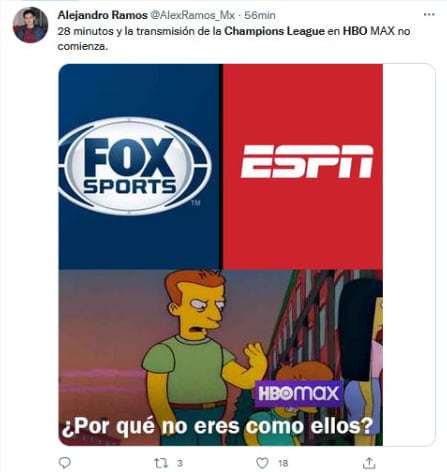 Meme HBO Max, Champions League