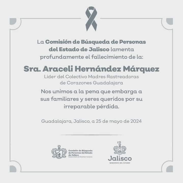 Comunicado de la Comisión de Búsqueda de Personas del Estado de Jalisco