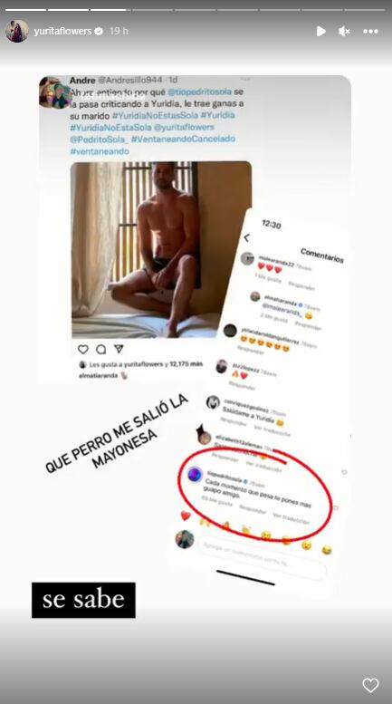 Yuridia responde a comentarios de Pedro Sola sobre el físico de su esposo.