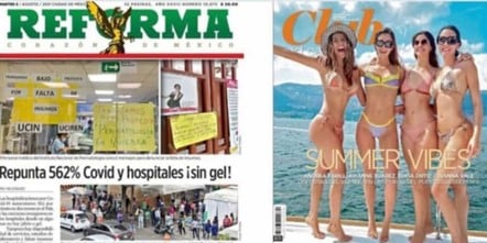 Portada del diario Reforma