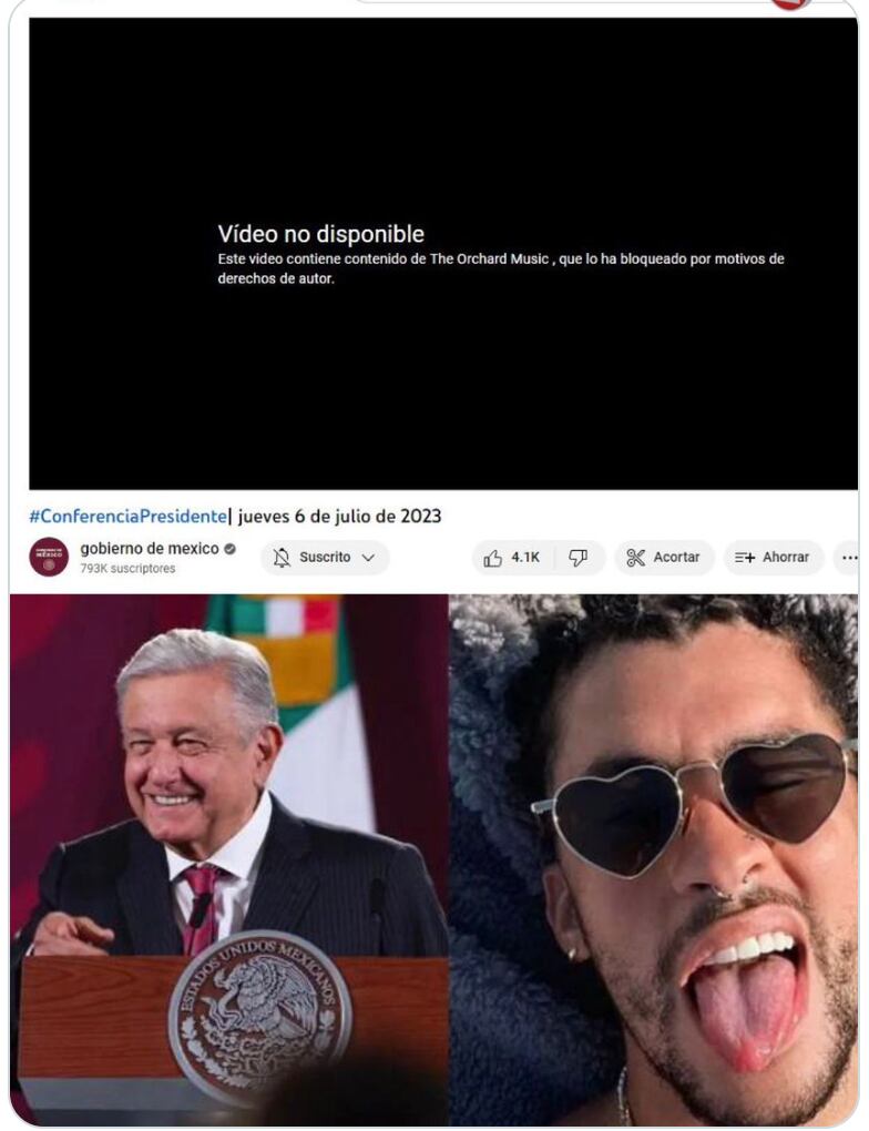 Memes de AMLO agradecen a Grupo Frontera y Bad Bunny por tirarle la mañanera