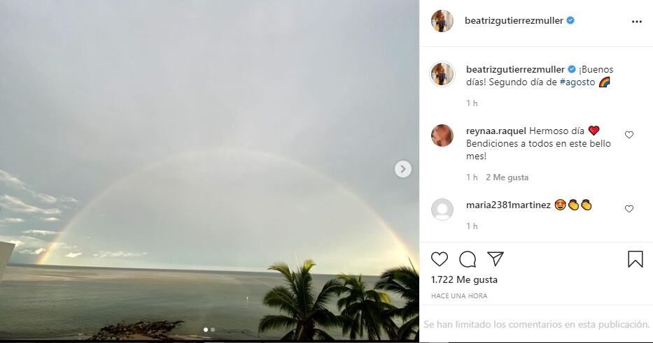 Beatriz Gutiérrez Müller presume arcoíris