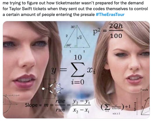 Caos en Ticketmaster por los boletos de Taylor Swift provoca memes en redes