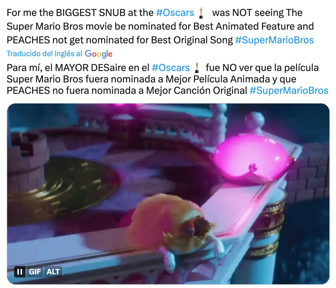 Super Mario Bros.: La Película se queda sin nominación a los Premios Oscar 2024