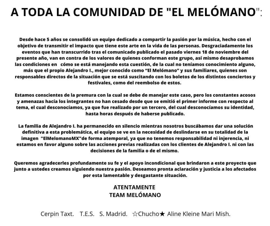 Acusan a El Melómano por otro fraude de la venta de boletos de conciertos en México