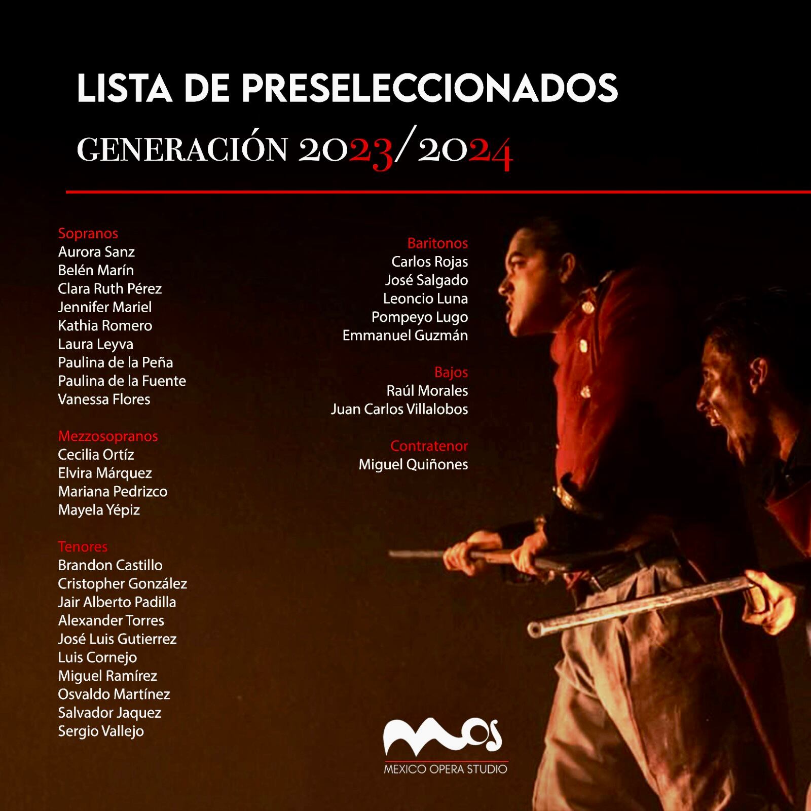 Lista de preseleccionados 2023-2024