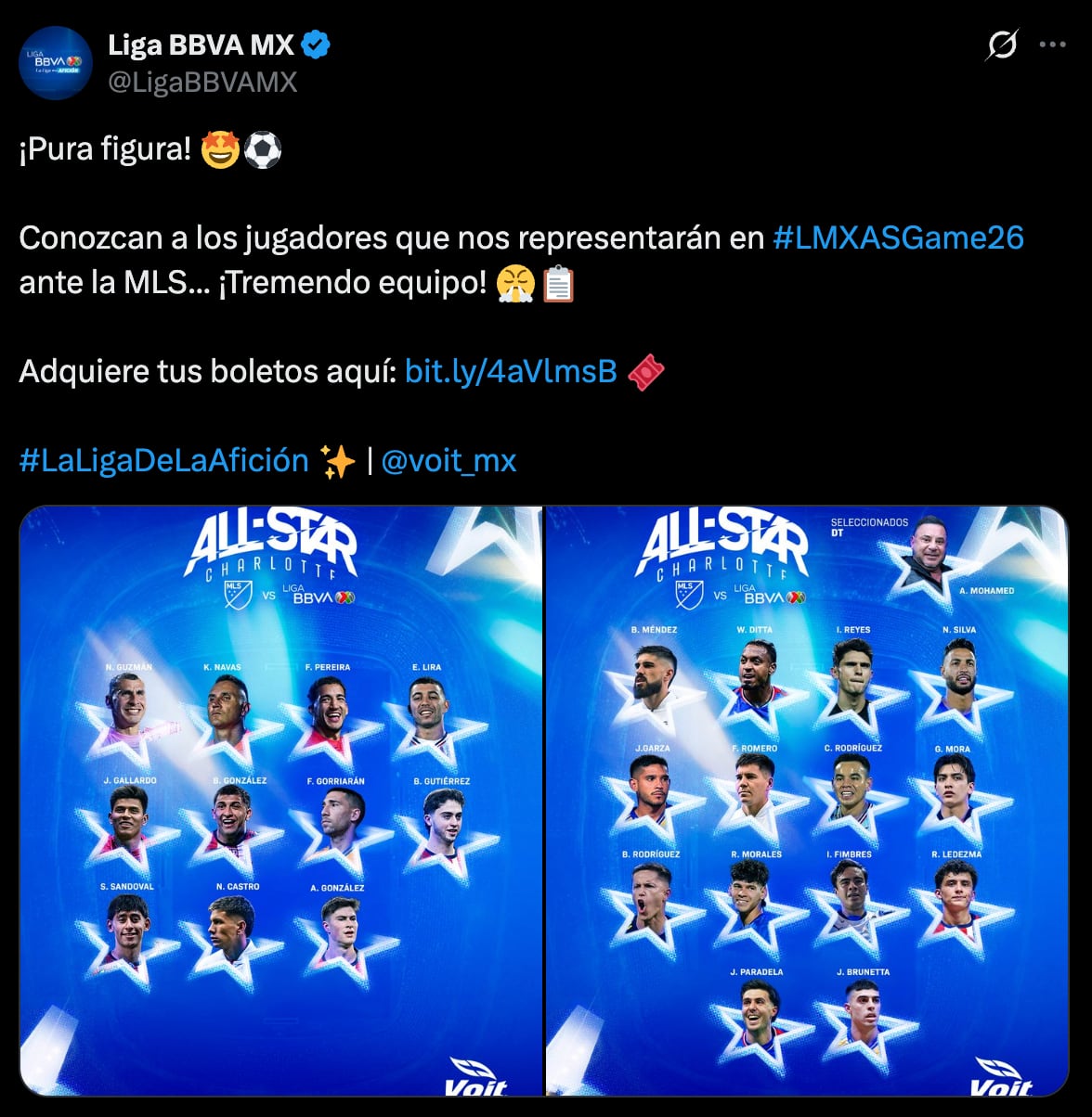 All-Star Game 2026: Liga MX anuncia a sus estrellas para el duelo contra la MLS.