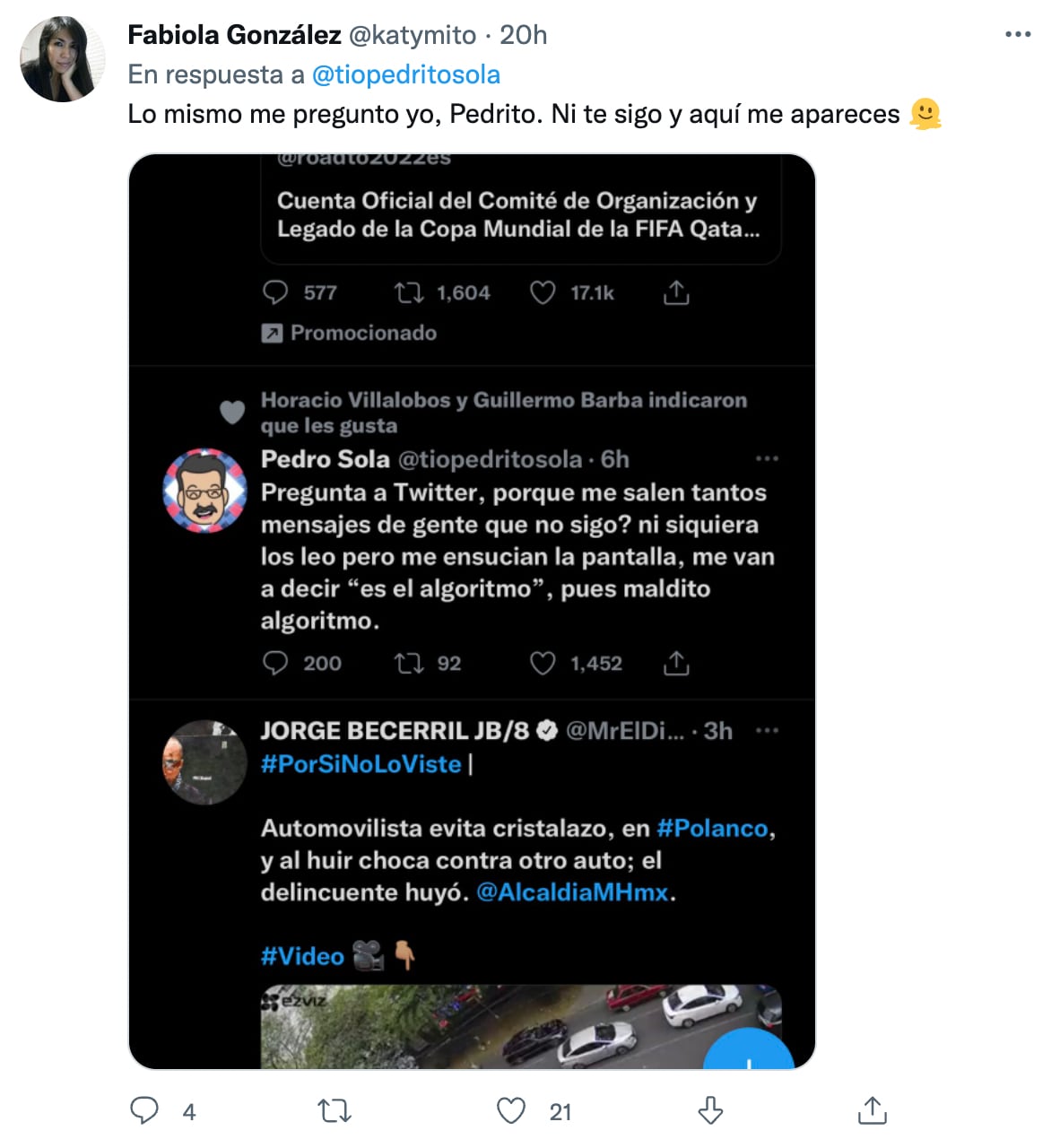 Pedro Sola se queja de Twitter