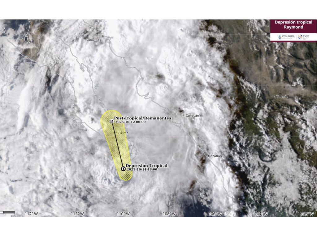 Depresión tropical Raymond tocará tierra en Baja California Sur