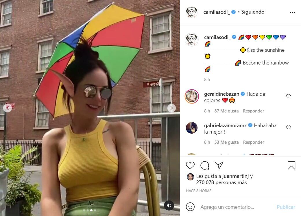 Publicación de Camila Sodi en Instagram