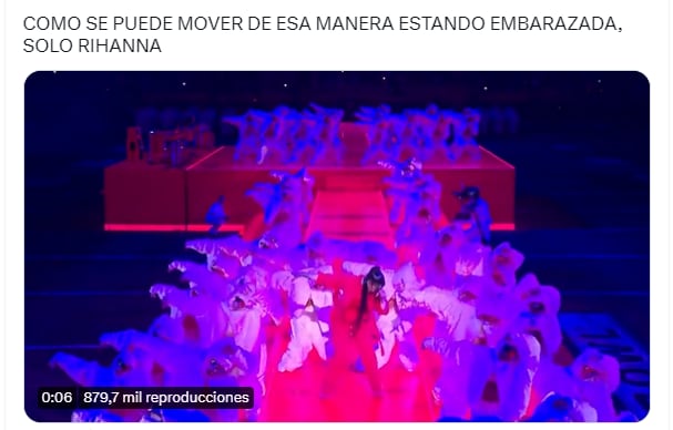 Meme de una Rihanna supuestamente embarazada en el Super Bowl LVII.
