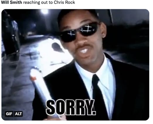 Memes sobre disculpa de Will Smith a Chris Rock