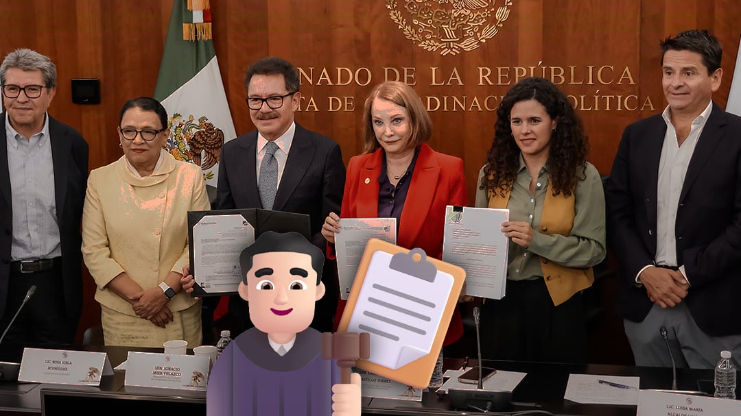 Rosa Icela Rodríguez y Luisa Alcalde entregan reforma judicial de Sheinbaum