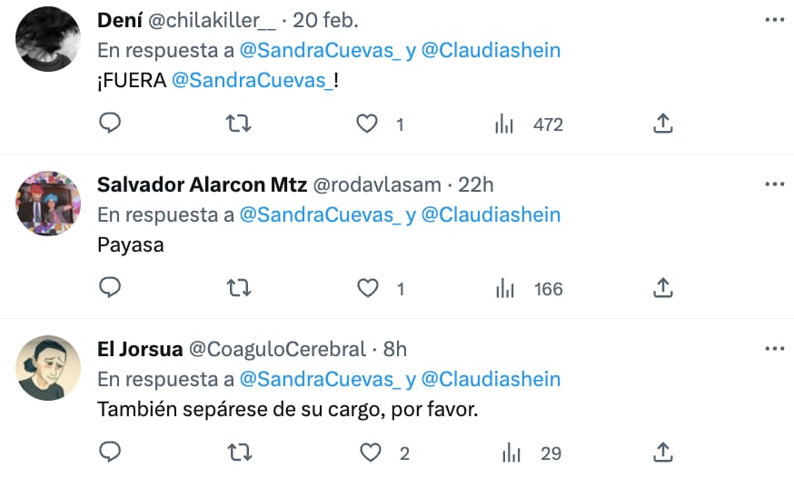 Sandra Cuevas renuncia