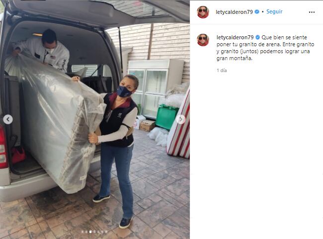 Leticia Calderón hace donaciones a 'La Casa del Actor'.