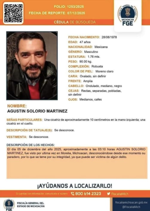 Reportan como desaparecido a Agustín Solorio, delegado del PT