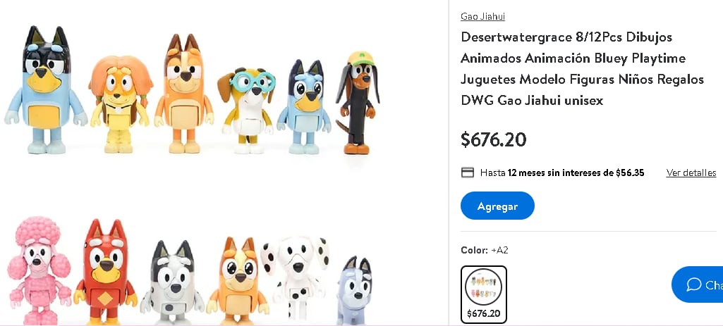 Juguete de Bluey de venta en Walmart.