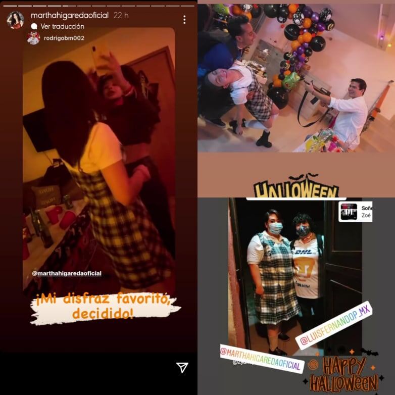 Martha Higareda aplaude disfraces de Renata y Ulises.