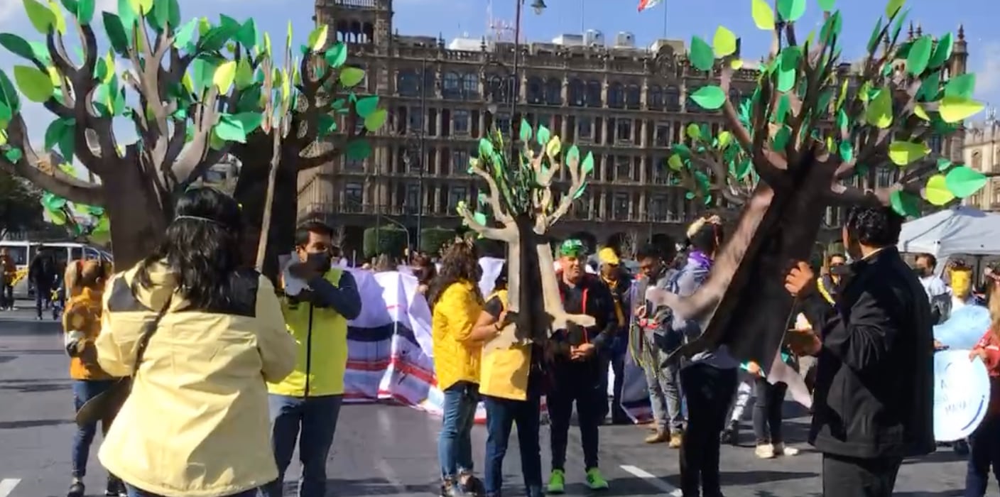 Manifestación contra el Tren Maya