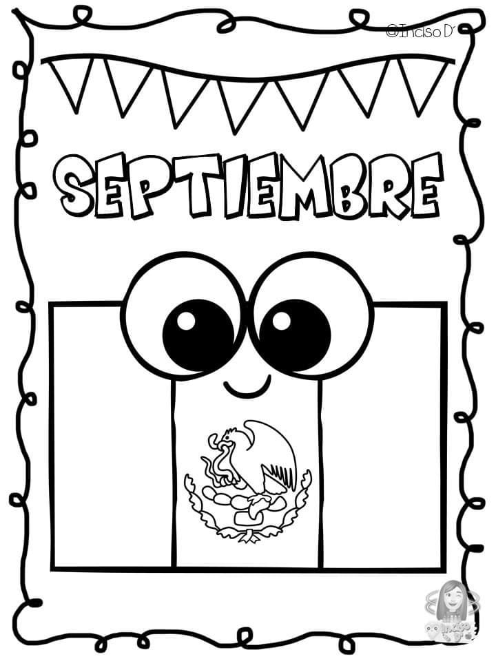 Portadas patrias del 15 de septiembre para colorear