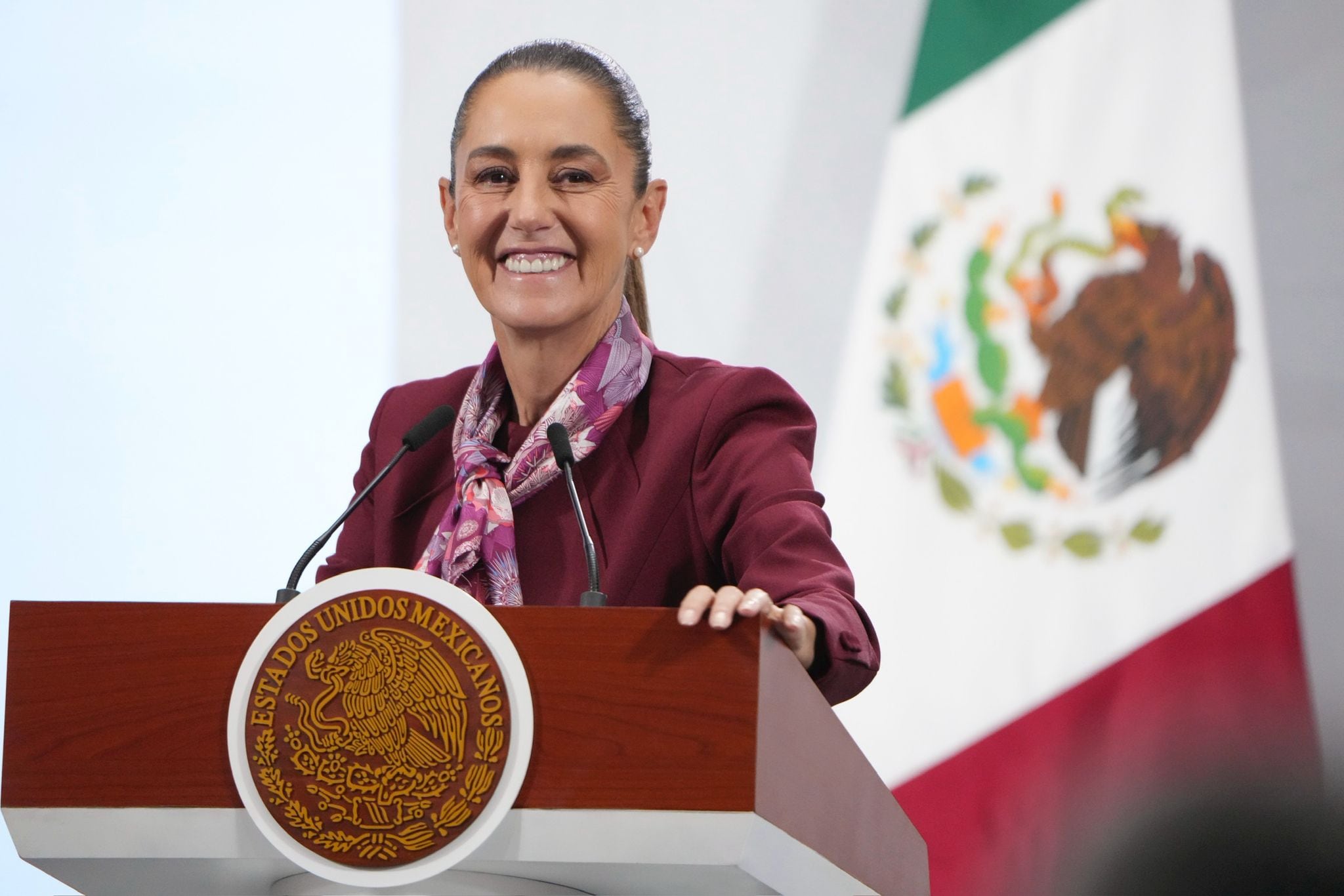 Claudia Sheinbaum en la mañanera del 16 de octubre de 2025