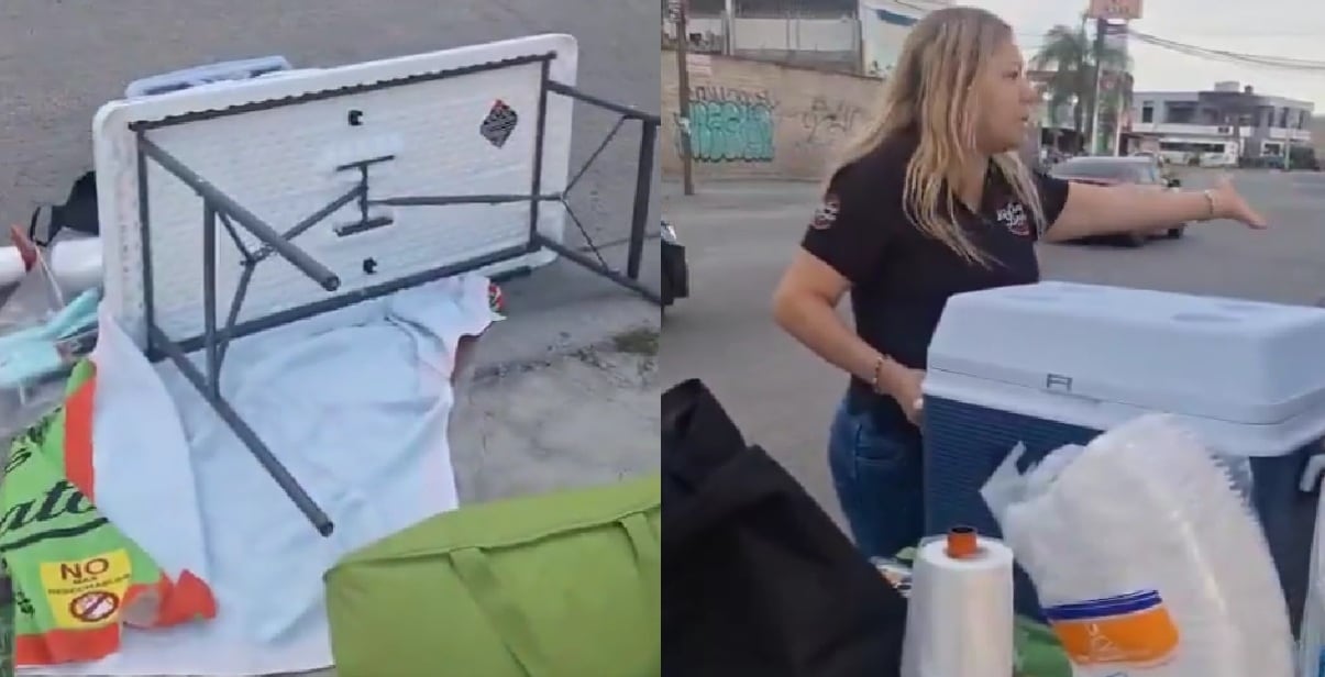 Tiró puesto de tamales a vendedora en Guadalajara y ya la apodan Lady Tamales